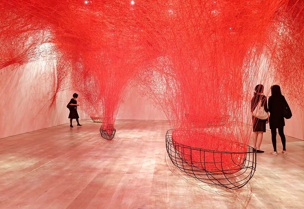 本学卒業生で現代美術家の塩田千春さんによる新作作品「水の記憶」が